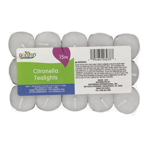View Garden Collection Citronella Tealights, 15ct.