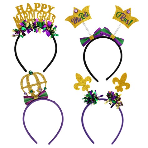 View Mardi Gras Headbands, 16.25x13.25 in.