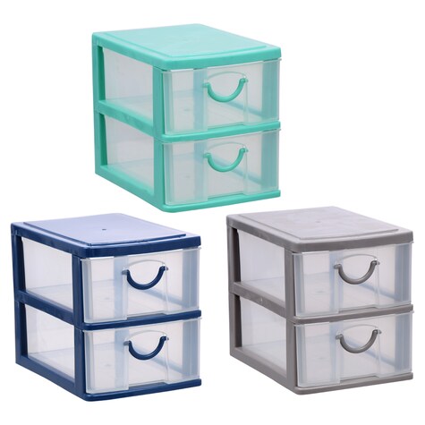 Bulk Colorful Plastic Two Tier Drawer Organizers, 4x5x3.5 in. Dollar Tree