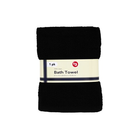 View Black Bath Towel, 27x52in.