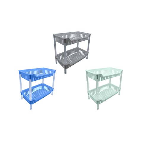 View 2-Tier Plastic Stackable Rack, 1