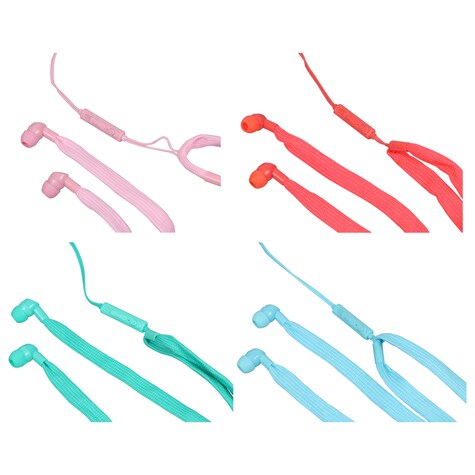 View ECircuit ShoelaceStyle Flat Wire Earbuds,