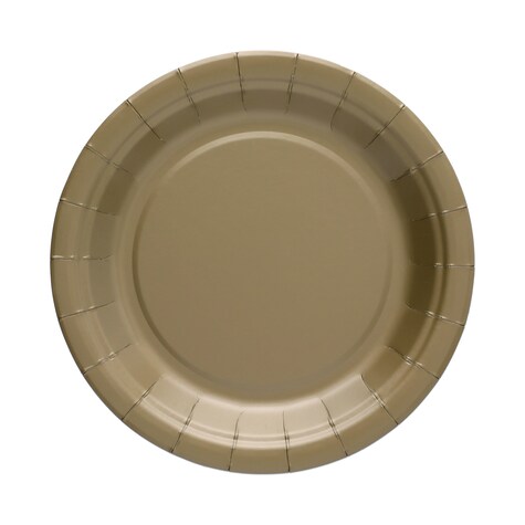 View Round Gold Paper Dessert Plates,