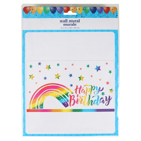 View Rainbow Happy Birthday Wall Murals,