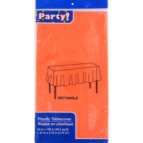 View Rectangular Orange Plastic Table Covers,