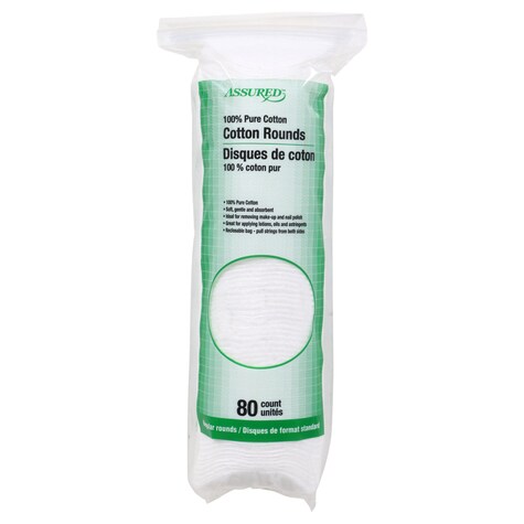 View Assured Cotton Rounds, 80ct. Packs
