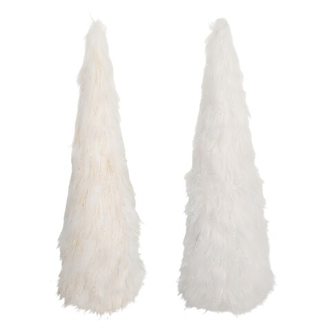 View Christmas White Faux Fur Cone