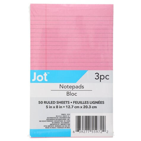 View Jot Notepads, 8x5 in., 3ct.