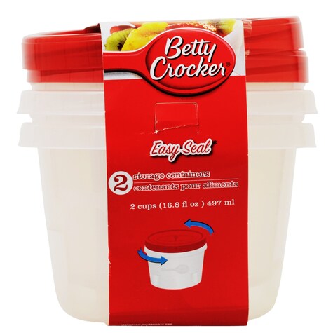 Bulk Betty Crocker Easy Seal Plastic Storage Containers, 2ct. Packs