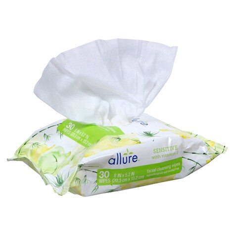 Bulk Allure Facial Cleaning Wipes with Vitamin E, 30ct. Packs Dollar