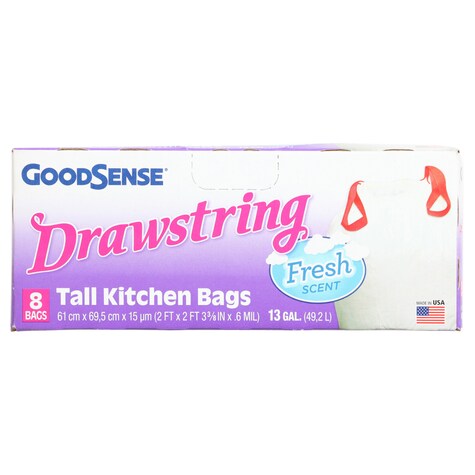 Bulk GoodSense 13Gallon FreshScent Tall Kitchen Trash Bags, 8ct