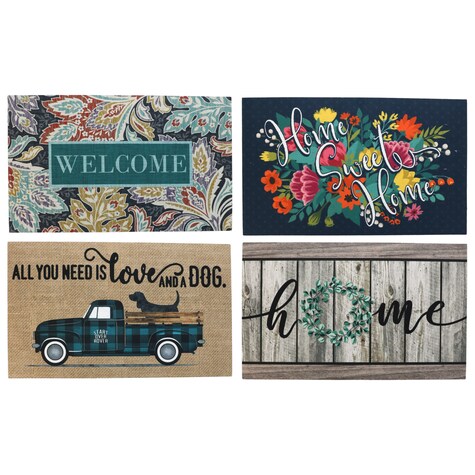 View Assorted Print Rubber Doormats, 15x25
