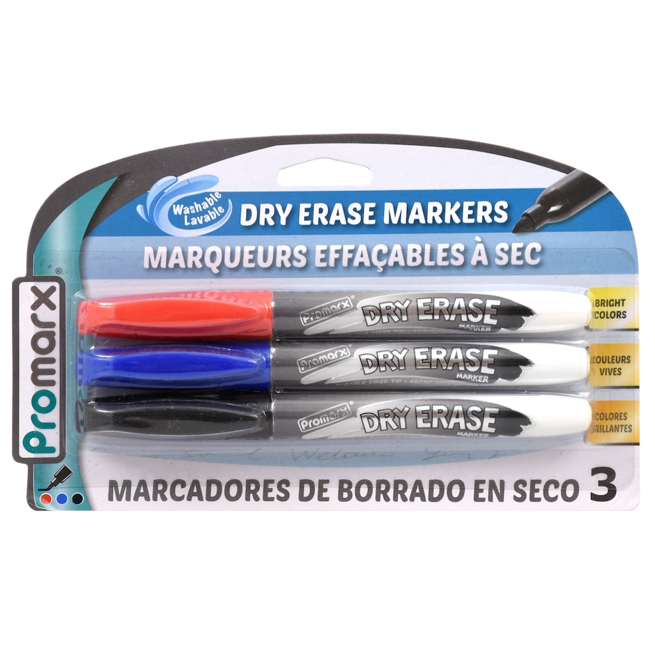 Bulk Promarx Washable DryErase Markers, 3ct. Packs Dollar Tree