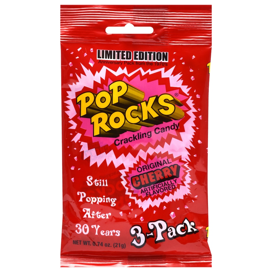 Bulk Pop Rocks Original Cherry Flavored Crackling Candies, 3ct. Packs