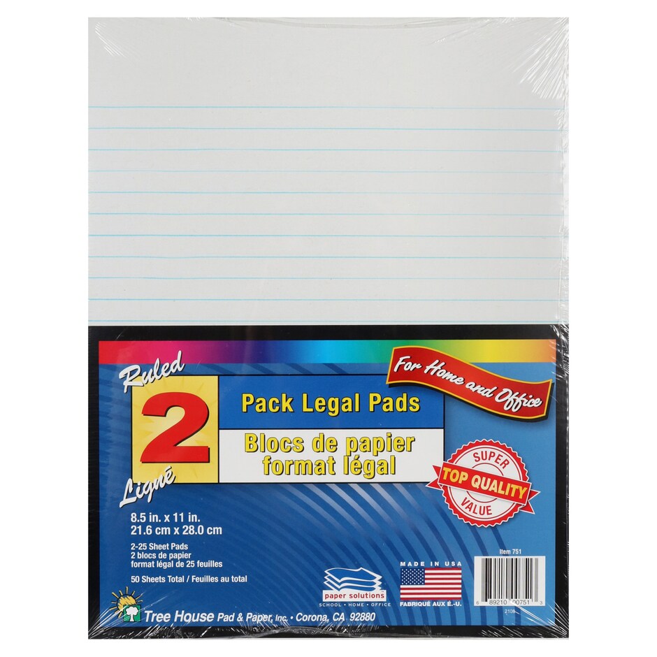 Blocks de Notas Amarillos Rayados Dollar Tree - Paquete Grande de 4 3