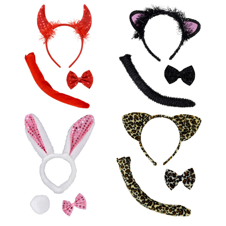 Bulk Halloween Headbands & Costume Accessory Kits, 3pc. Dollar Tree
