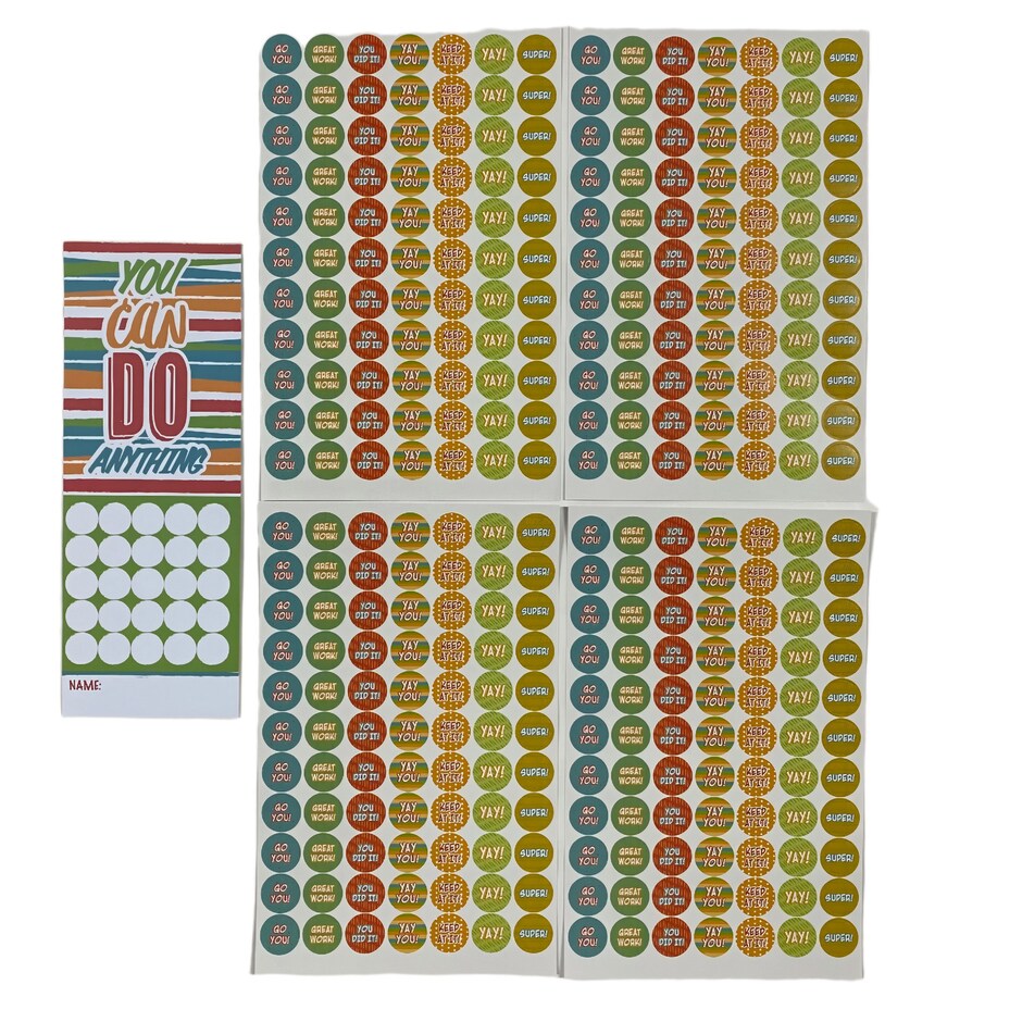Stickers de Premio pa Ninos con Tabla, Disenos Variados, 14 Unidades 2