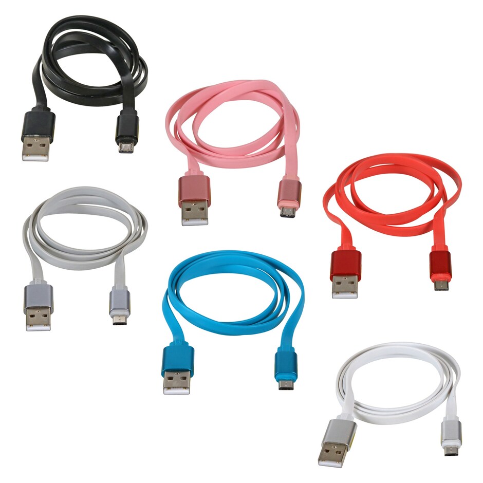 Bulk ECircuit Flat Metal Micro USB Cables, 39 in. Dollar Tree