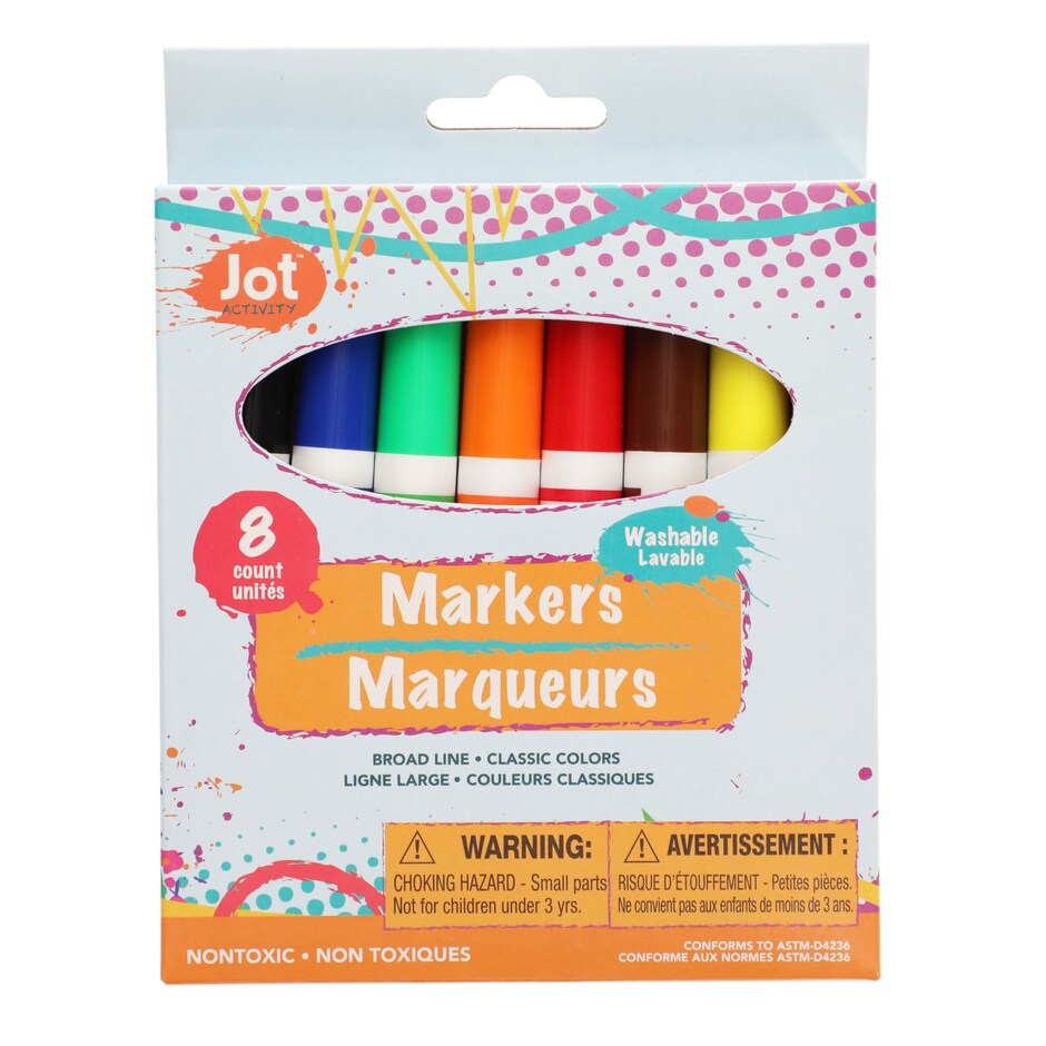 Marcadores Lavables Jot Colores Vivos 8 Pzas 2