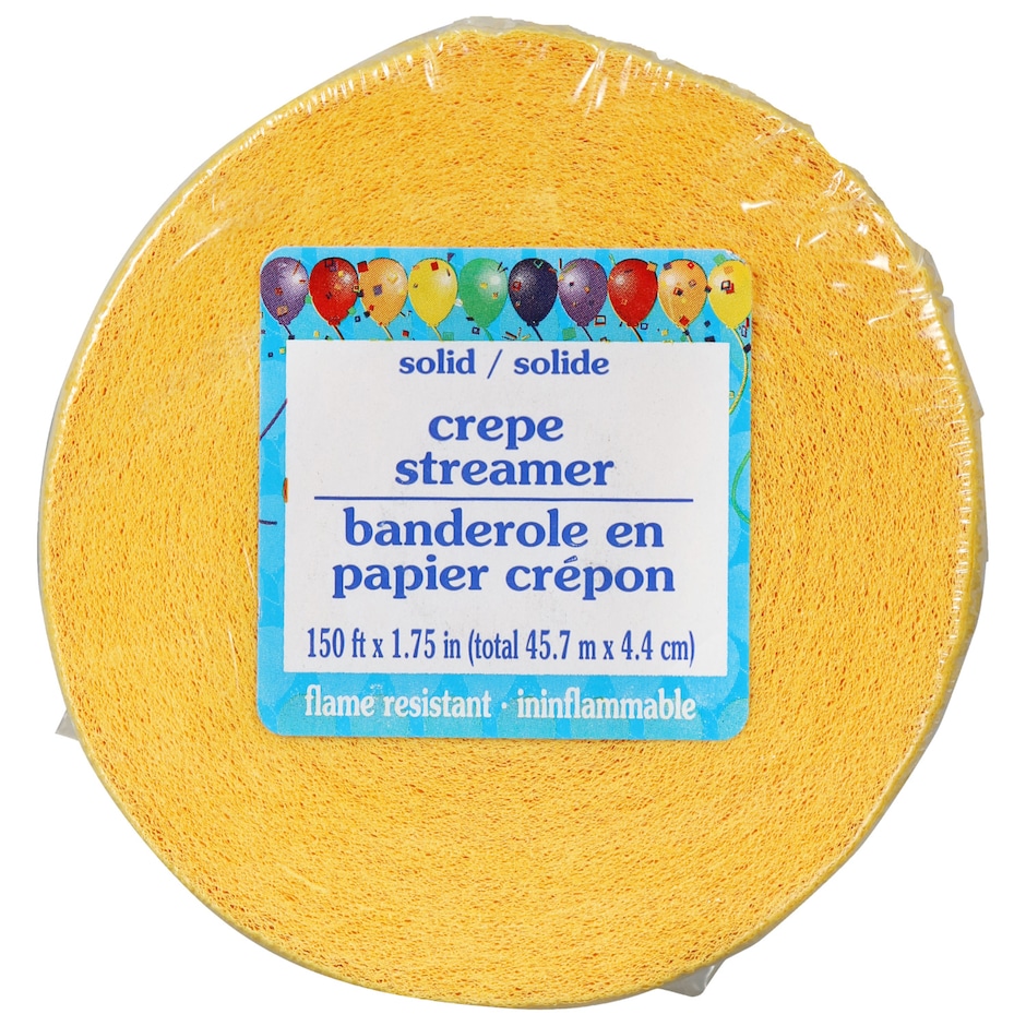 Bulk Light Gold Crepe Paper Streamers, 2ct. Packs Dollar Tree
