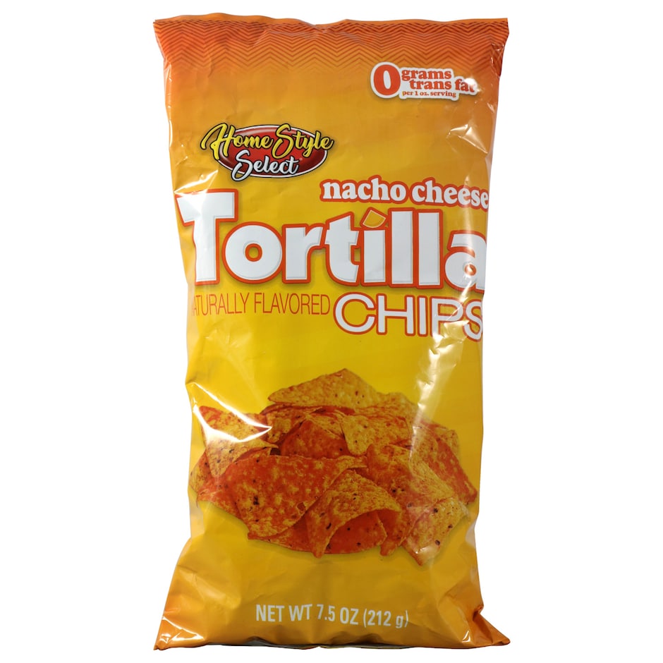 Bulk Home Style Select Nacho Cheese Tortilla Chips, 7.5 oz. Bags