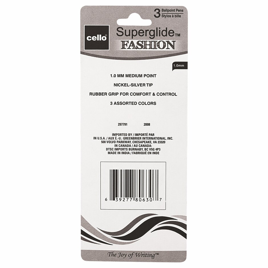 Plumas Cello Superglide Fashion - Paquete de 3 Colores Vibrantes 2