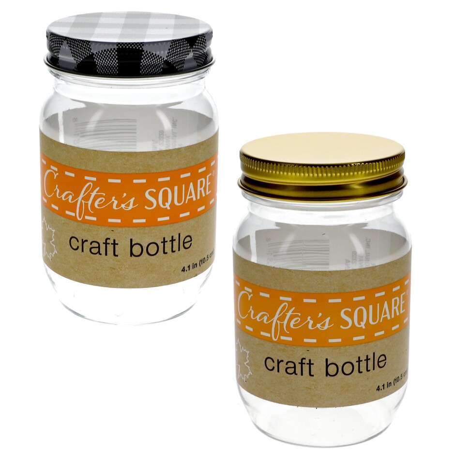 Bulk Crafter's Square Clear Plastic Crafting Jars, 4.125x2.5in