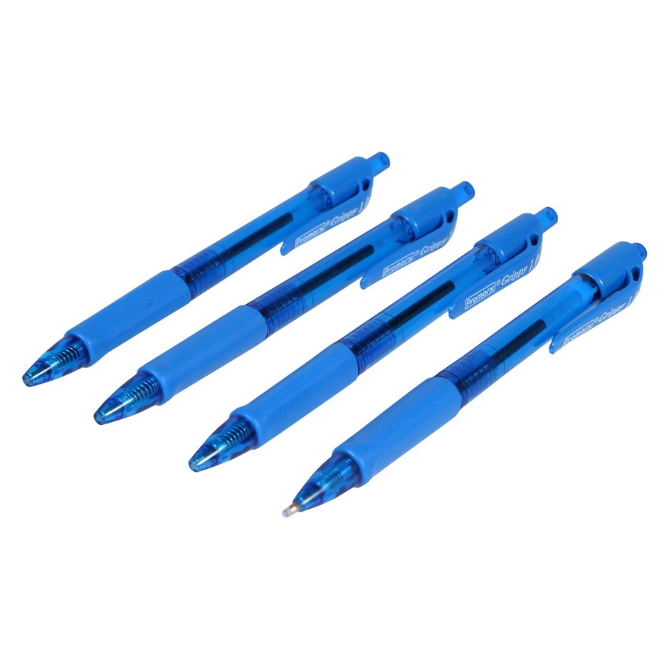 Lapiceros Promarx Grippy Azules Punta Mediana - Paquete de 4 2