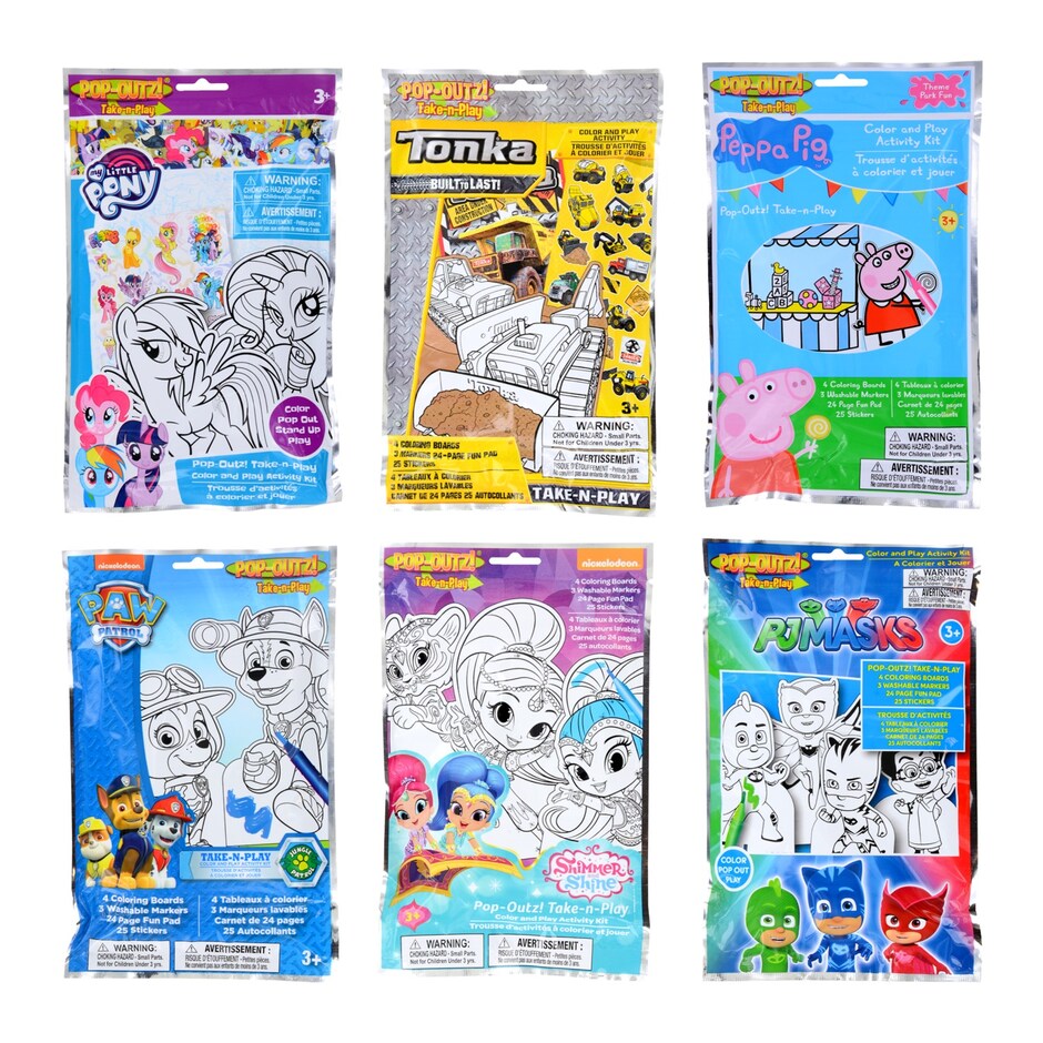 Pop Outz Licensed Characters Color Activity kits