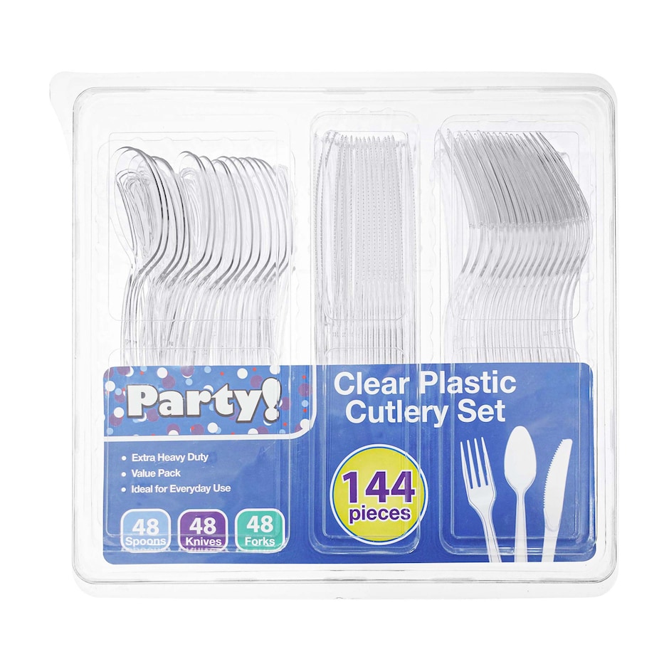 Cubiertos Plasticos Mercablo, 144 piezas. Pack de 8 cajas. 3