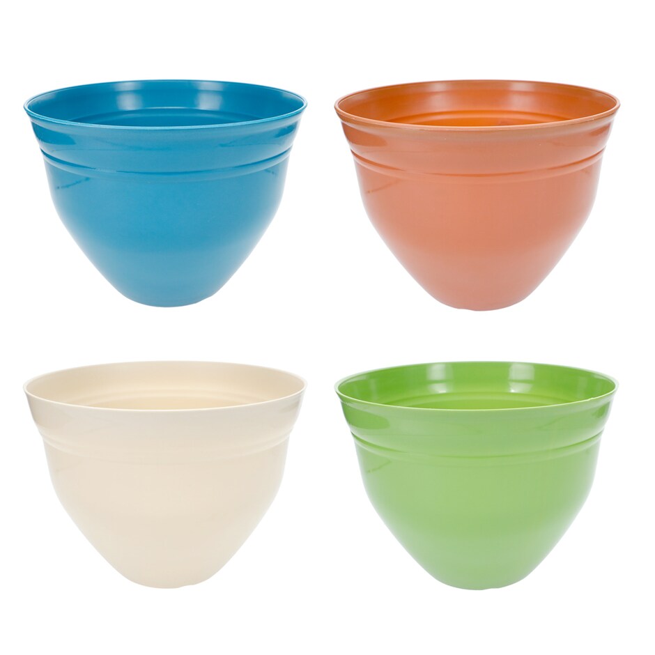 Bulk Large Shiny Round Plastic Planters Dollar Tree