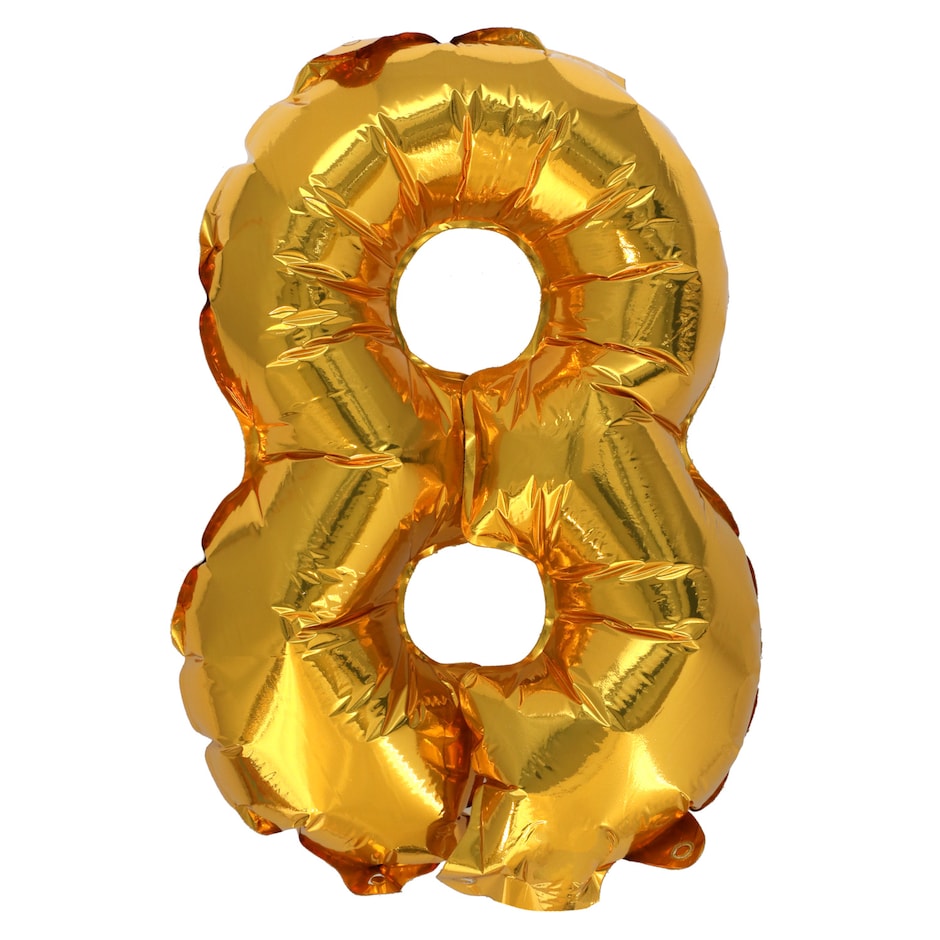 Globo Dorado Numero 8 Brillante para tu Fiesta Mercablo 2