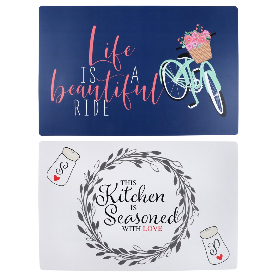 Bulk Home Collection Sentimental Vinyl Placemats, 12x18 in. Dollar Tree