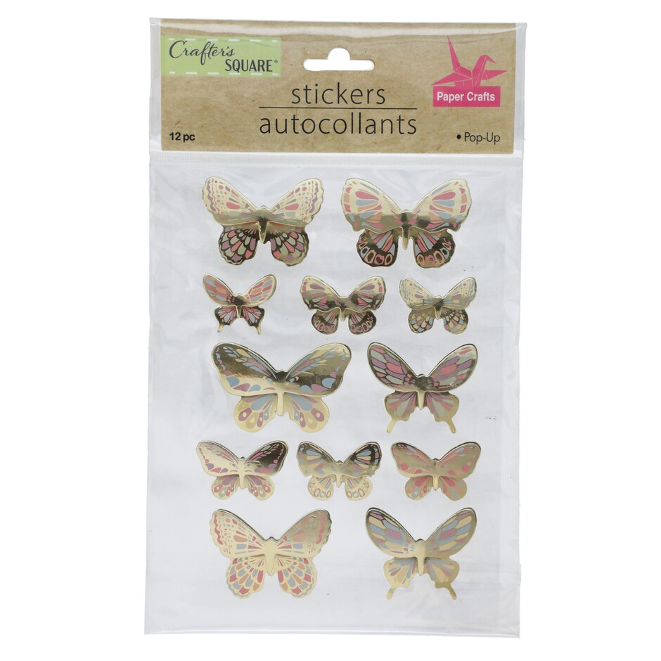 Calcomanias de Mariposas 3D con Brillo y Escarcha pa Decorar 3