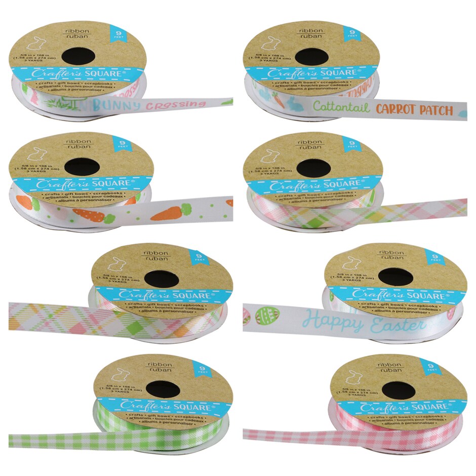 Cinta de Pascua Poliester 3yd Disenos Variados para Tus Creaciones 2