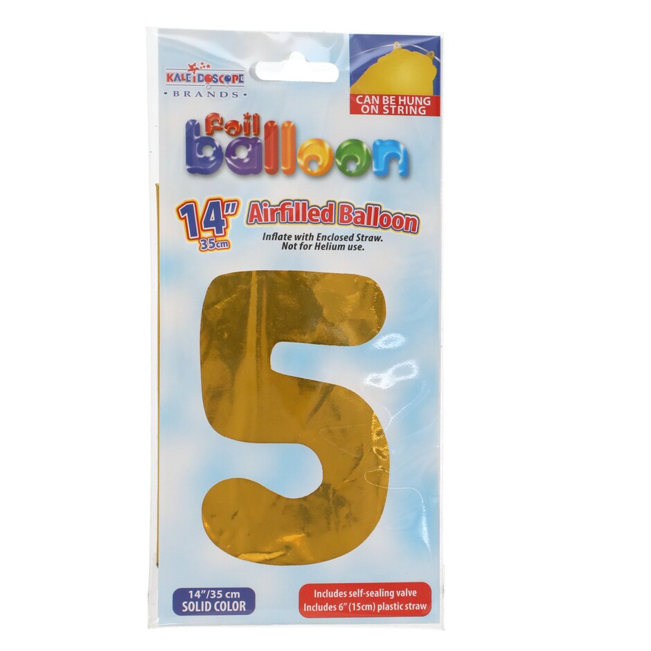 Globo Dorado Numero 5 Kaleidoscope 14in - El Brillo que tu Fiesta Necesita 2