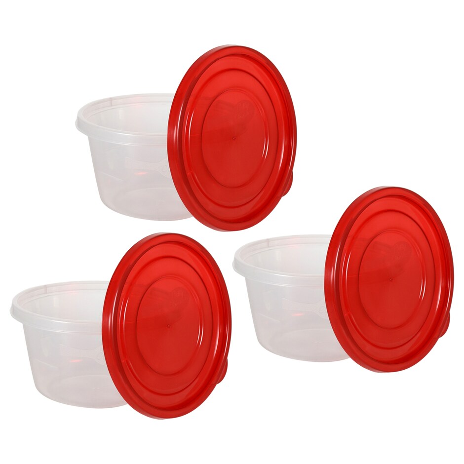 Bulk Betty Crocker Easy Seal Round Plastic Food Storage Containers, 3