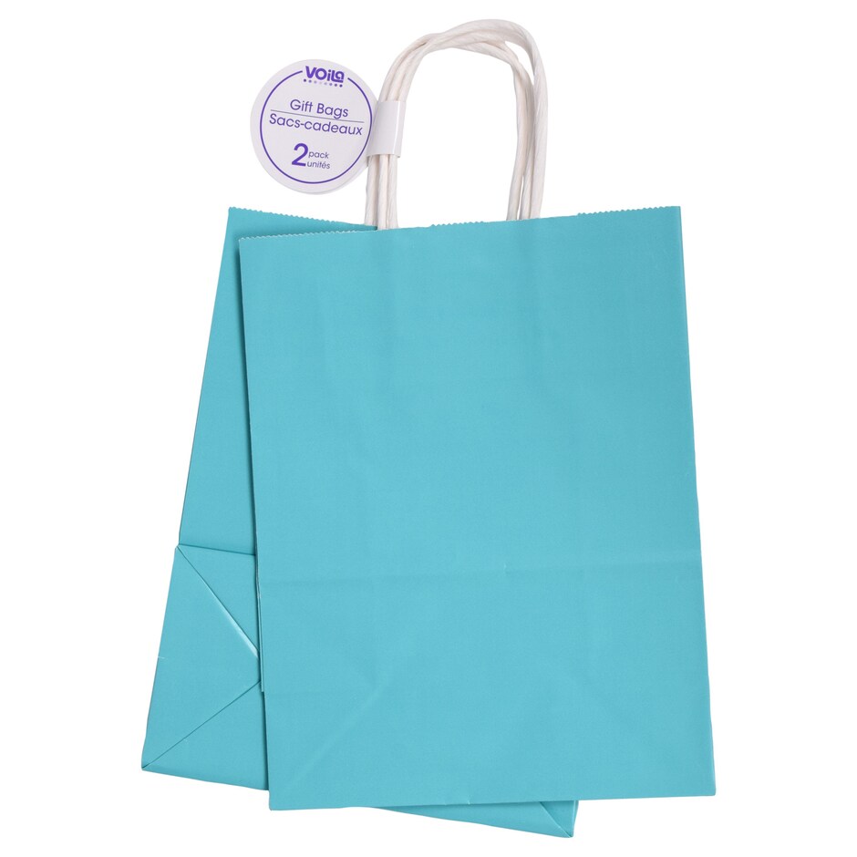 Bolsas de Regalo Azul Caribe Brillante, Tamano Mediano, 4 Cajas de 2 Unidades 2