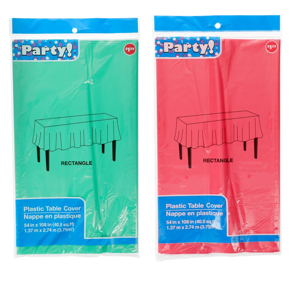 Plastic Rectangle Table Cover, 54x108 in. Dollar Tree