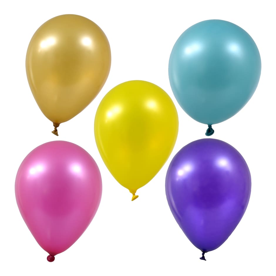 Globos de Latex Metalicos, Paquete de 25 2