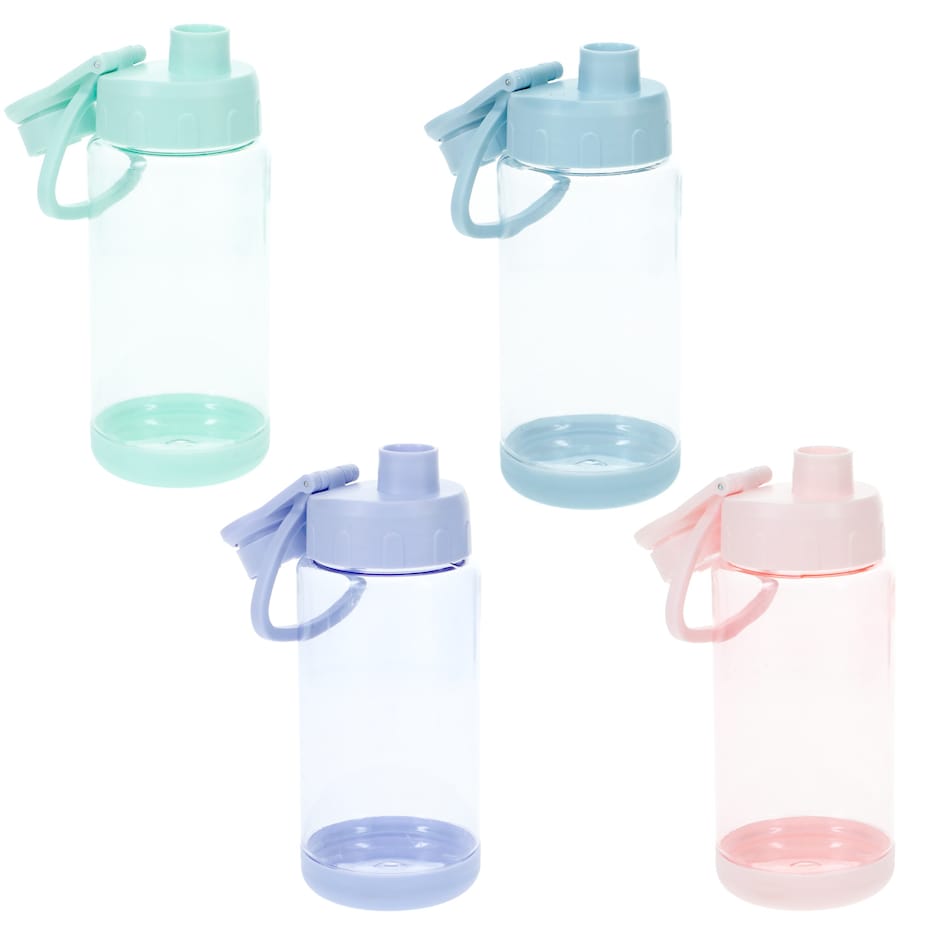 Botella de Agua Plastica con Asa, Colores Surtidos 2
