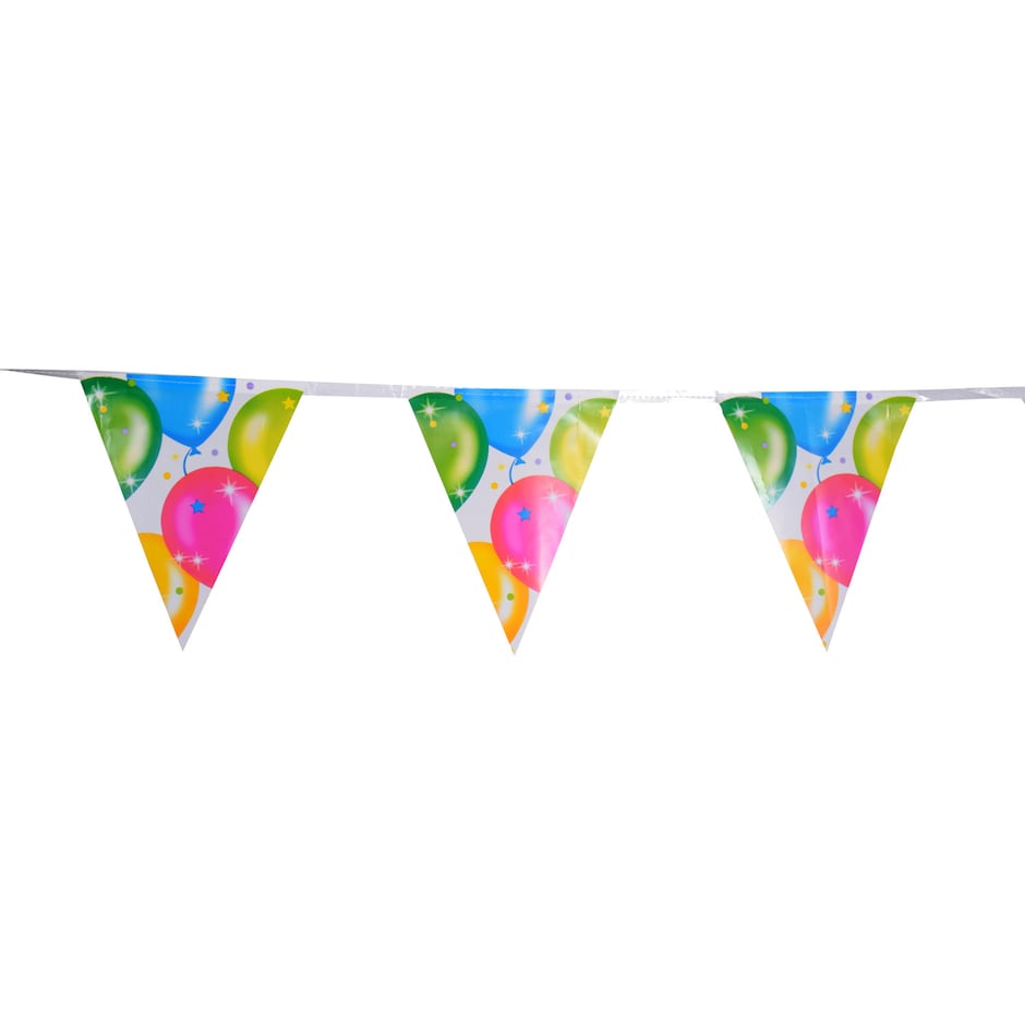 Birthday Balloon Flag Banners, 12 ft. Strands