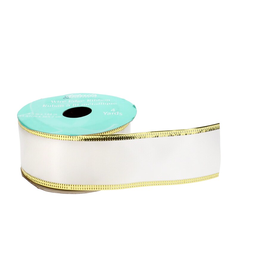 Cinta de Boda con Borde de Alambre - 4 Yardas para Decoracion y Regalos 2