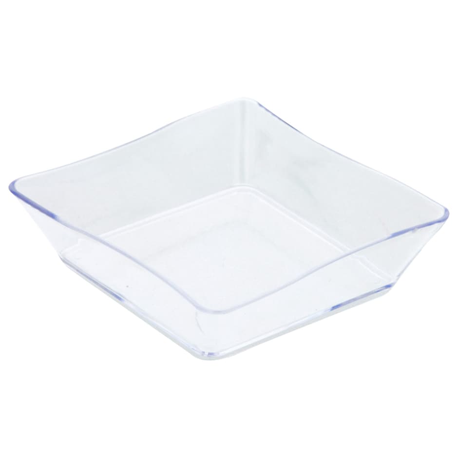 Bulk Clear Plastic Mini Wavy Square Plates, 12ct. Packs Dollar Tree
