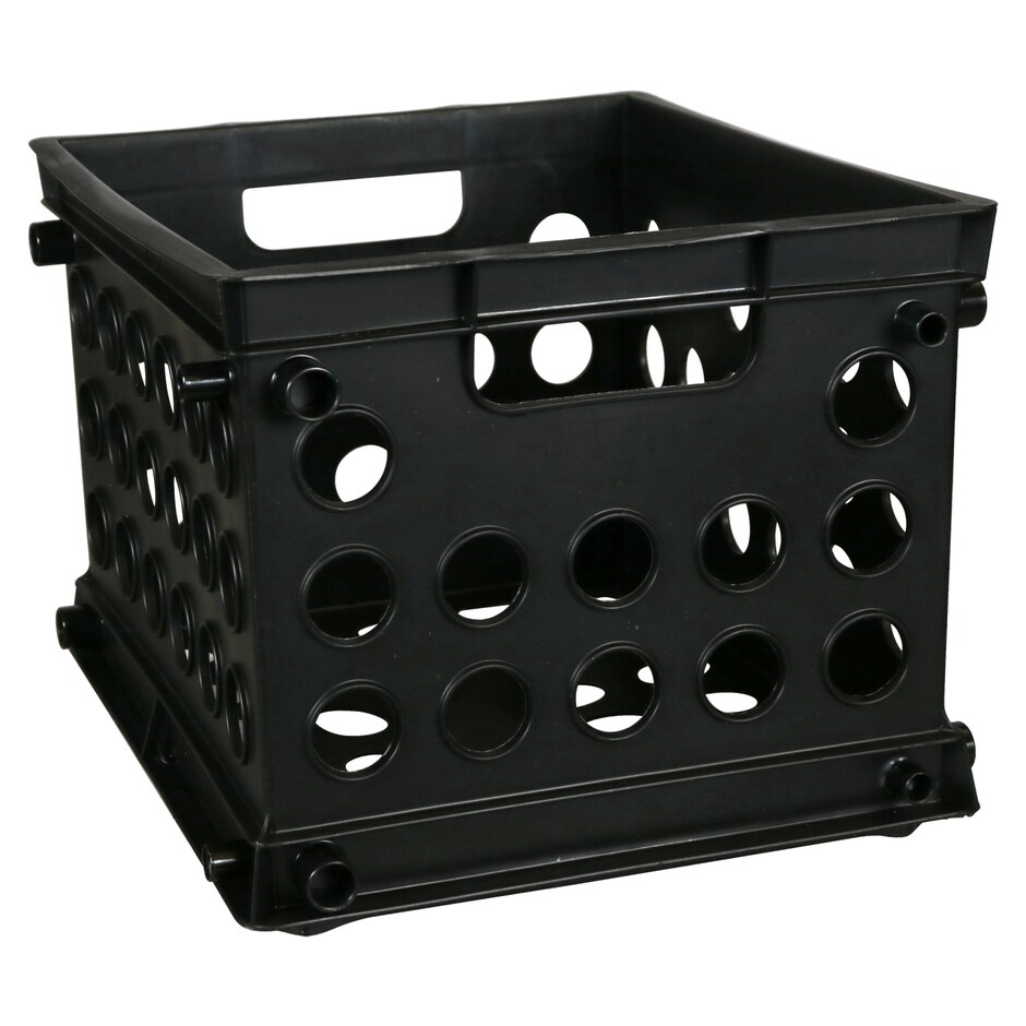 Bulk Mini Black Plastic Crates, 8.5x5.5x7.5 in. Dollar Tree