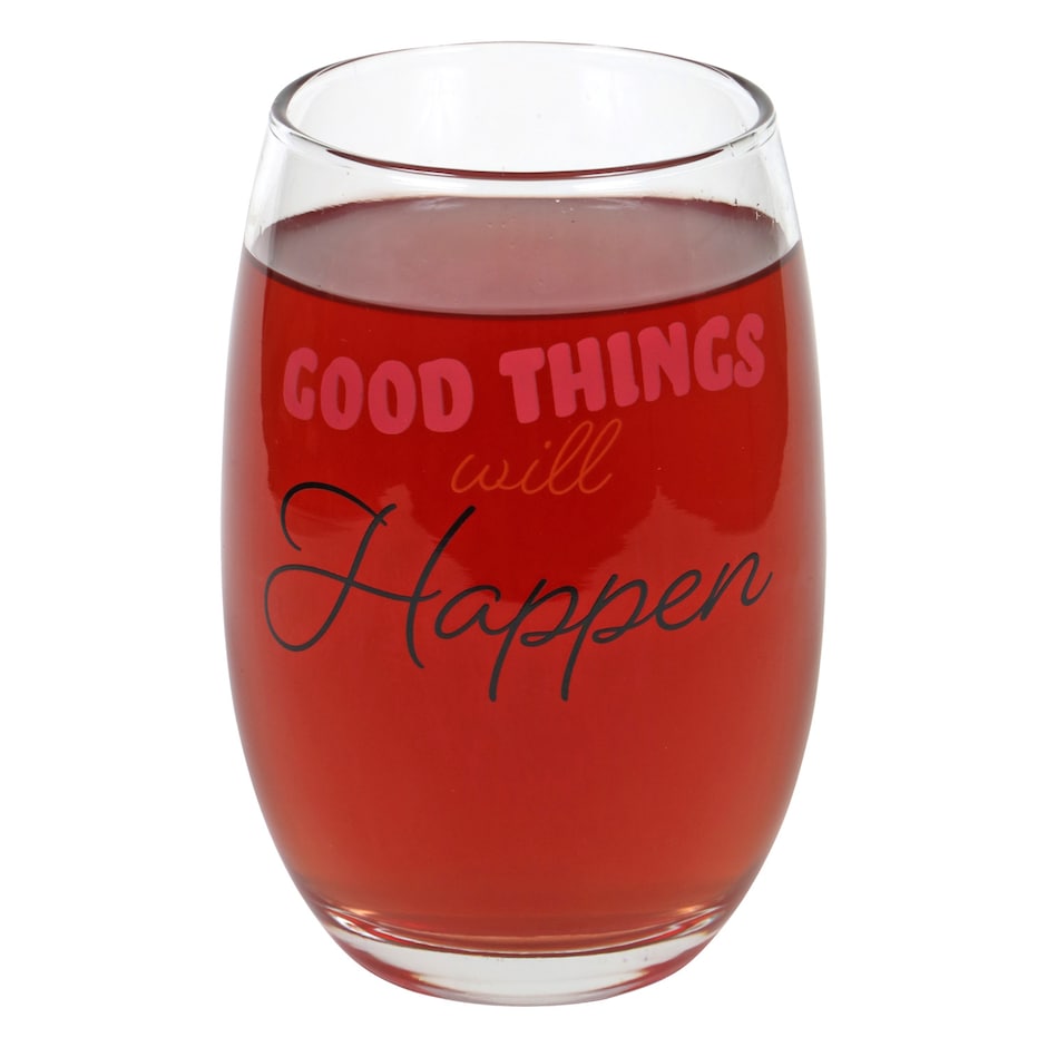 Bulk Good Things Will Happen Stemless Wine Glasses, 15.5 oz. Dollar Tree