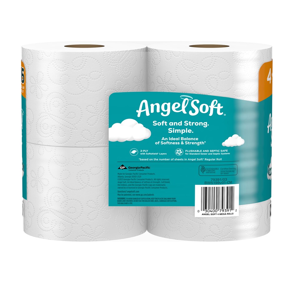 Angel Soft Papel Higienico Mega Roll, Caja de 12 Unidades 3