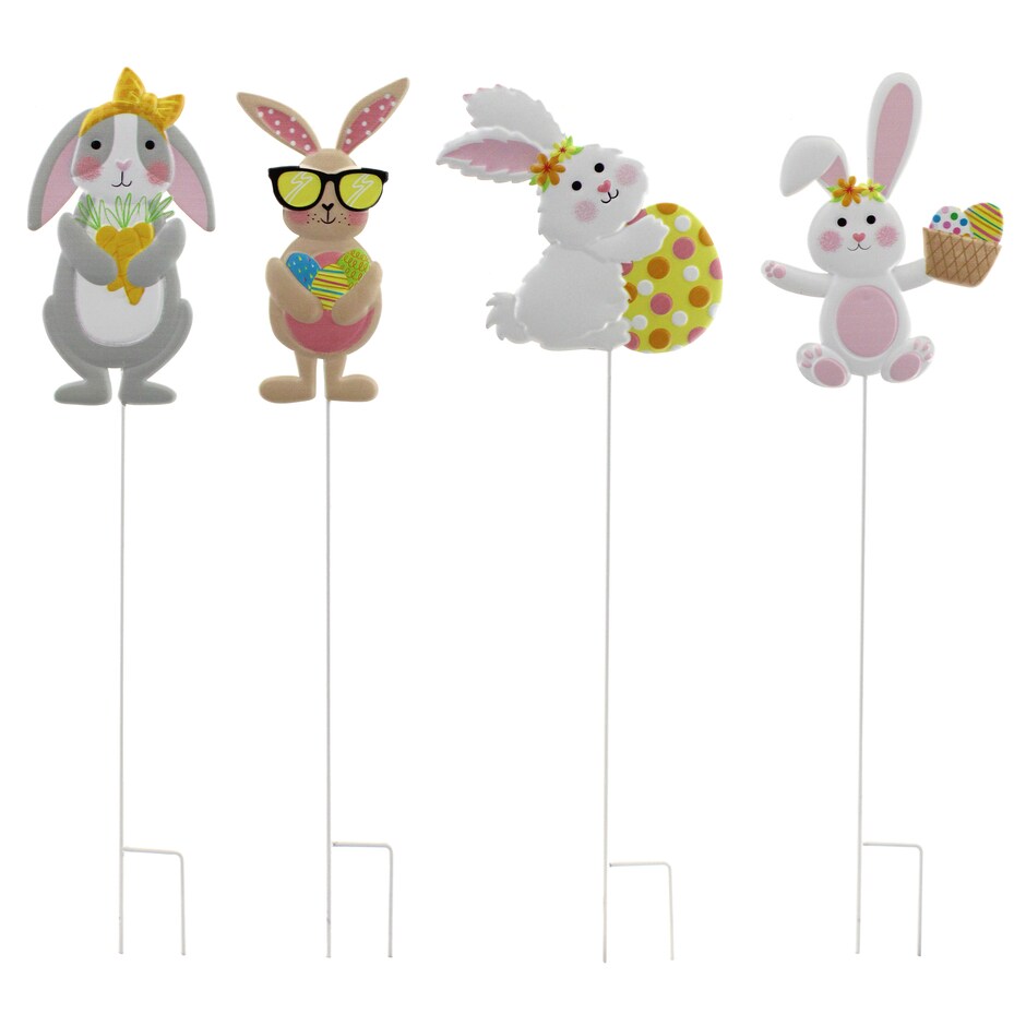 Bulk Metal Easter Bunny Stakes, 23.375x6.5 in. Dollar Tree