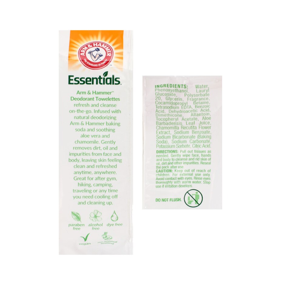 Toallitas Desodorantes Arm & Hammer Essentials, 30 Unidades 4