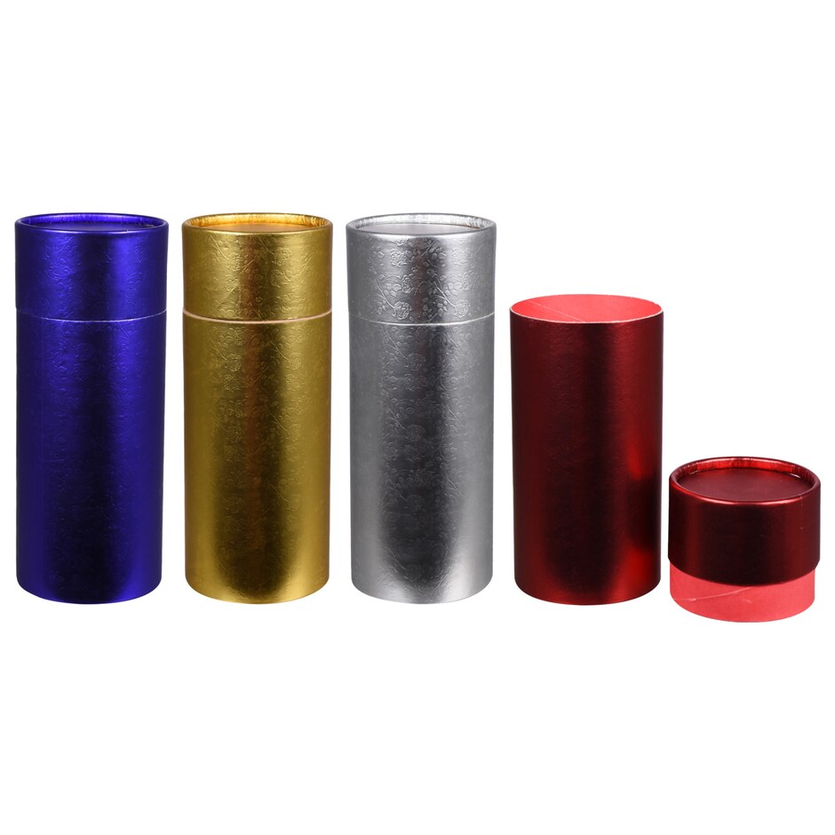 Bulk Round FoilWrapped Gift Boxes with Slideon Lids, 8.25x3.375 in